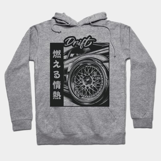 JDM Wheel Burnout Hoodie by GoldenTuners